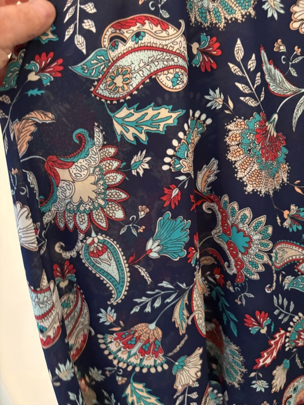 Lilypad Women’s Spaghetti Strap Hi-Lo Tank Top -Paisley Floral Print Sz M - Picture 3 of 8